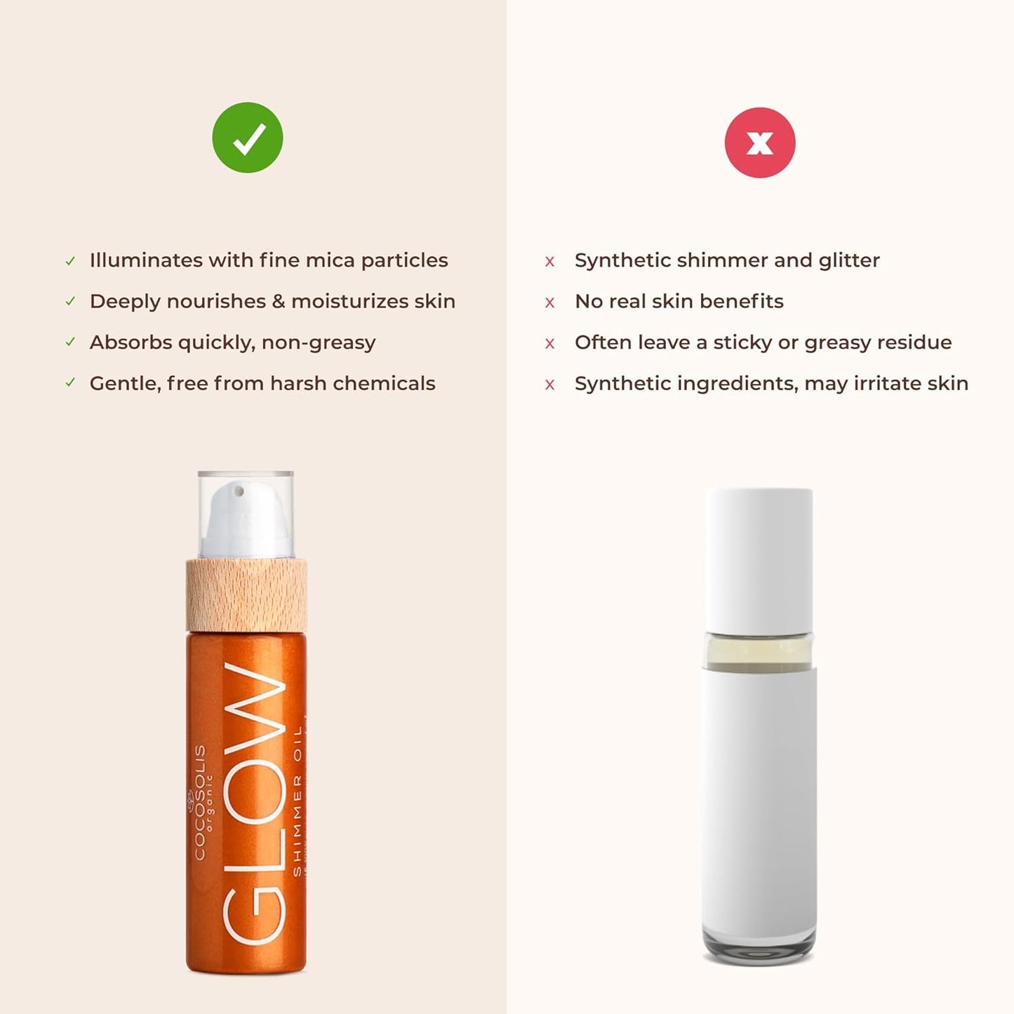 COCOSOLIS GLOW Shimmer Oil – Illuminizing Natural Dry Oil with Shiny Particles for Face & Body – 110ml