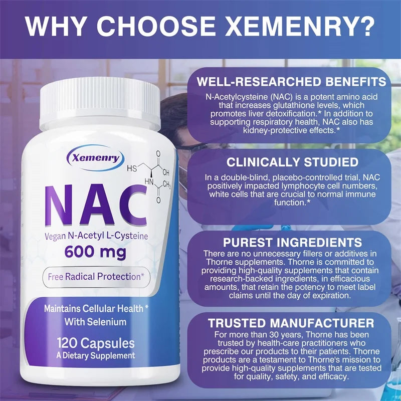 NAC 600mg Antioxidant Support Capsules, 60 Count