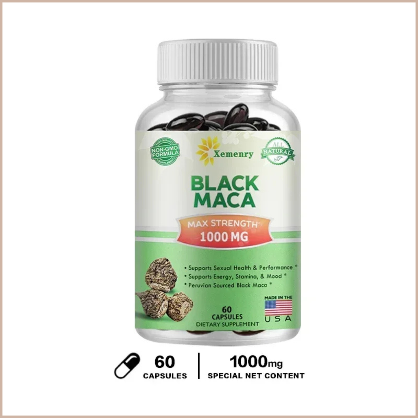 Black Maca Root Energy & Performance Support Capsules, 60 Count