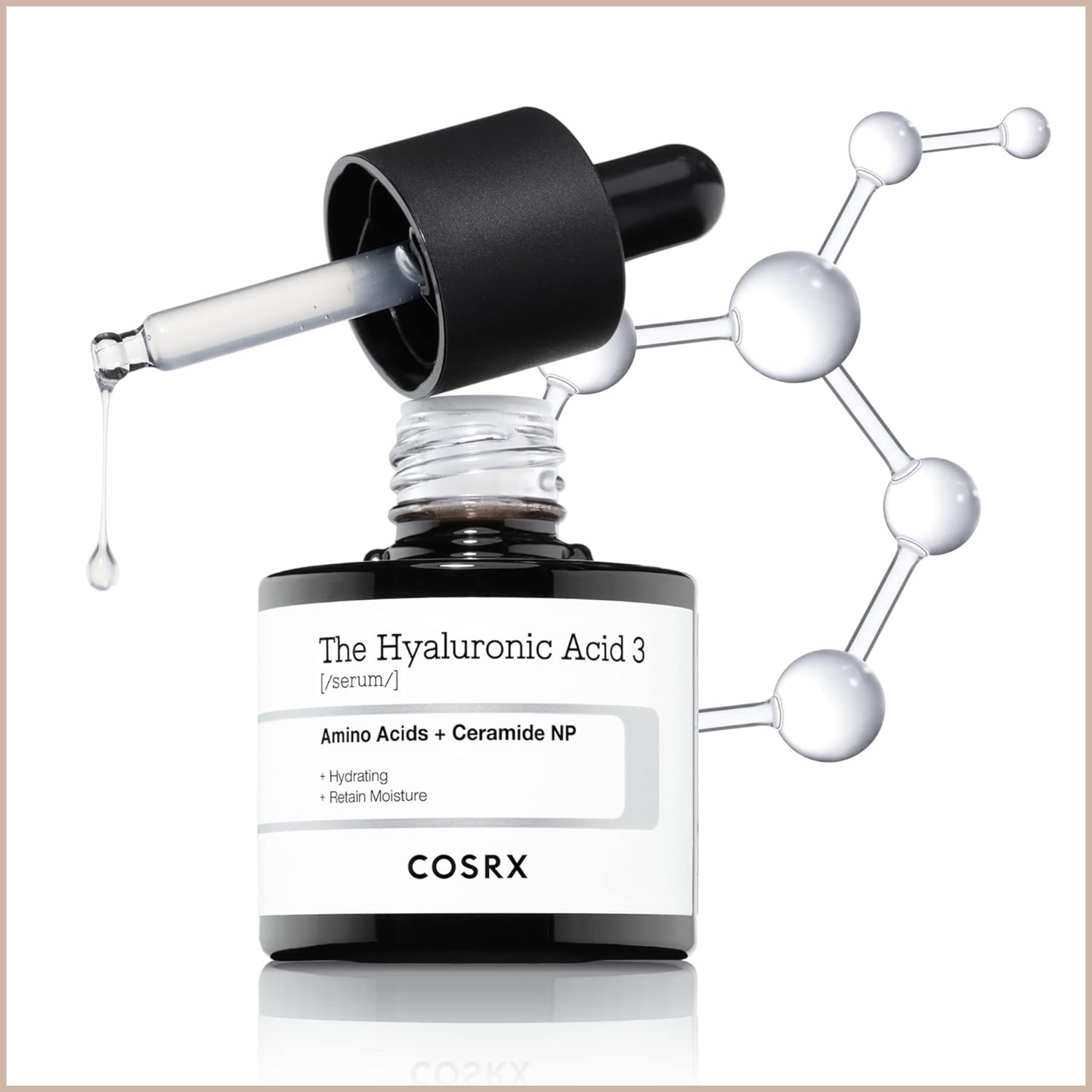 Pure Sodium Hyaluronic Acid 3% Serum – Hydrating Korean Face Serum with Ceramides & Natural Moisturizing Factors – 0.67 fl oz / 20ml
