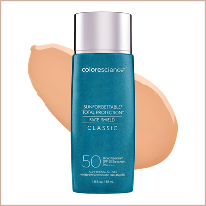 Total Protection Face Shield SPF 50 – 100% Mineral Zinc Oxide Sunscreen with Environmental Defense – 1.8 fl oz