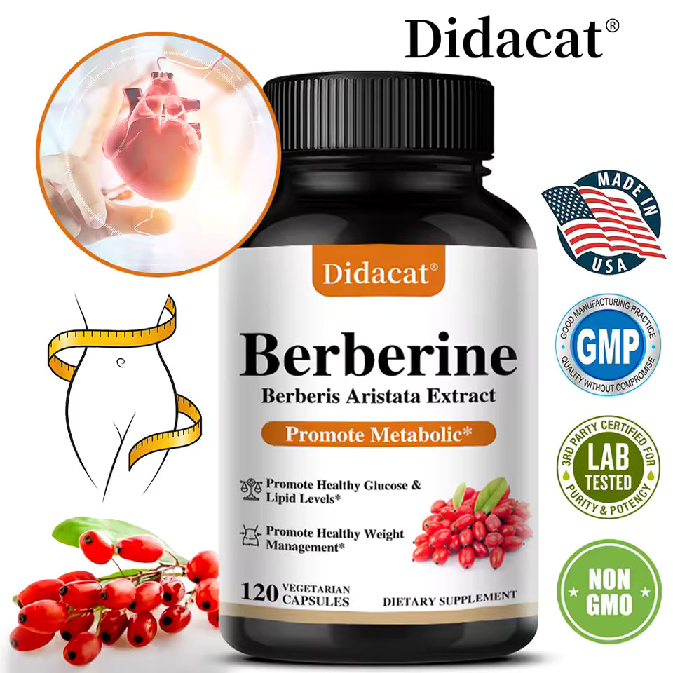 Berberine 500mg Metabolic Support Capsules, 30 Count