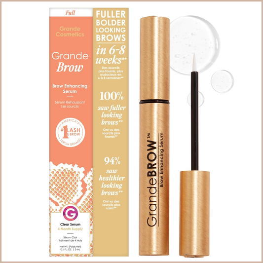GrandeBROW Brow Enhancing Serum – Fuller, Bolder-Looking Eyebrow Serum with Vitamins, Peptides, Antioxidants & Amino Acids