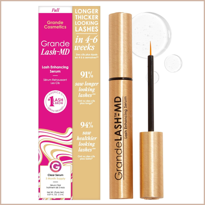 GrandeLASH-MD Lash Enhancing Serum – Peptide & Vitamin Infused Formula for Longer, Thicker, Fuller-Looking Lashes – Ophthalmologist Tested