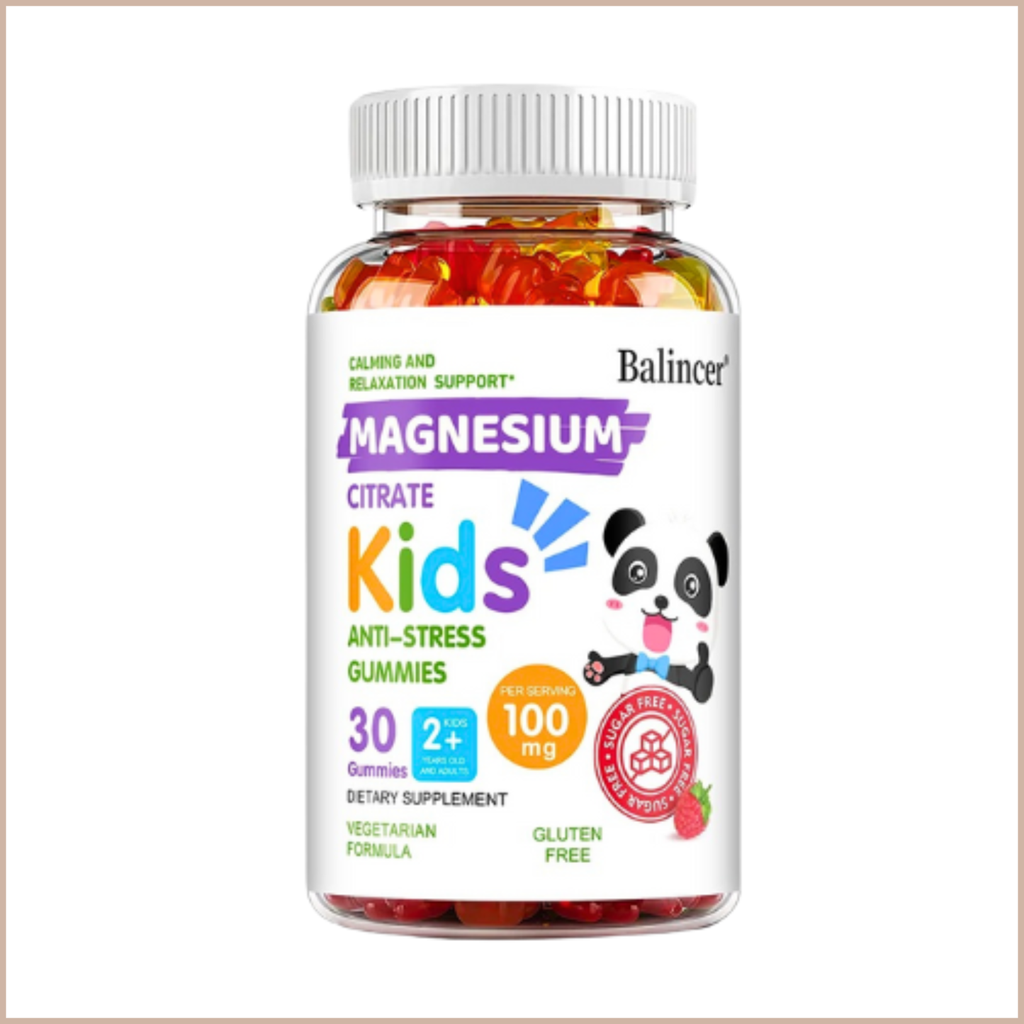 Magnesium Citrate Gummies – Calming, Sleep, Stress, Memory & Focus Support – Vegan Non-GMO Supplement