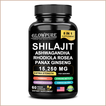 Shilajit 8-in-1 Energy & Focus Support Capsules, 60 Count