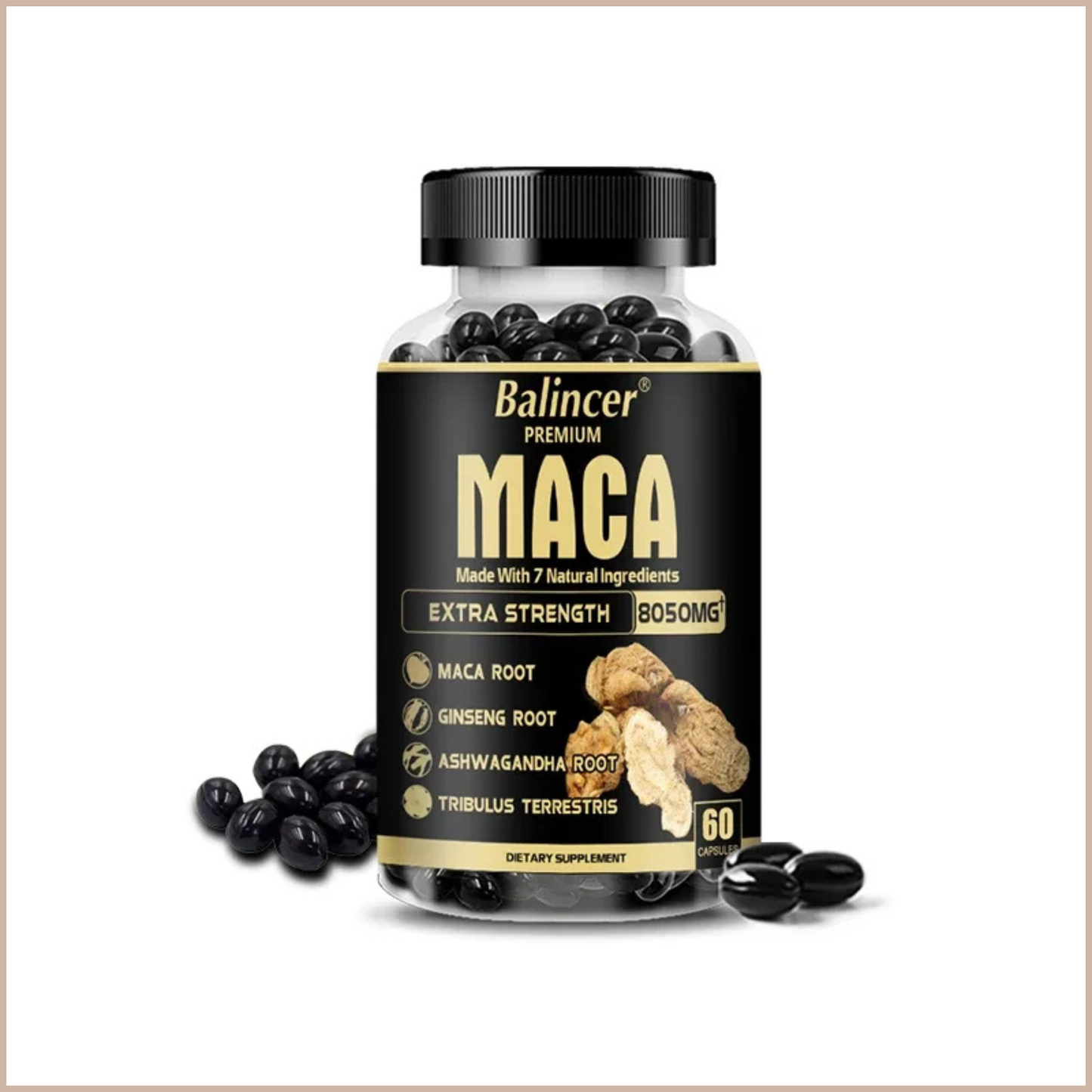 Maca Root & Ginseng Vitality Support Capsules, 60Count