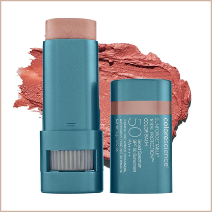 Sunforgettable Total Protection Color Balm SPF 50 – Mineral Broad Spectrum Lip & Cheek Balm with Buildable Color – Blush