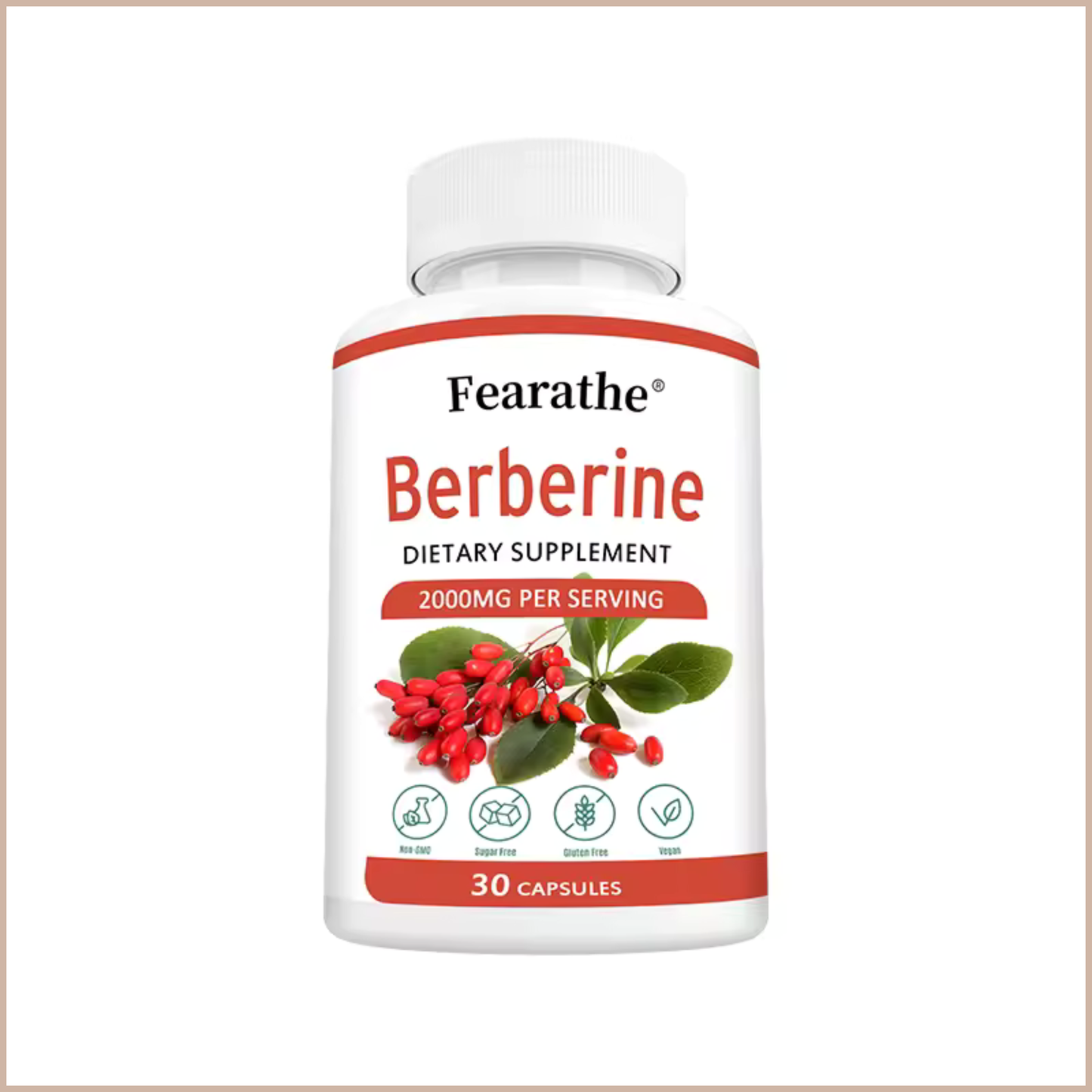 Berberine 2000mg Capsules for Metabolic & Digestive Support, 30 Count