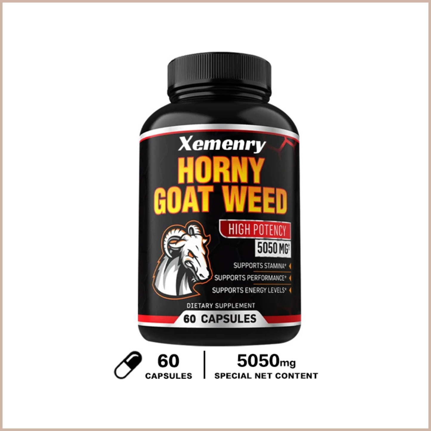 Men’s Vitality Support Capsules with Horny Goat Weed, 60 Count