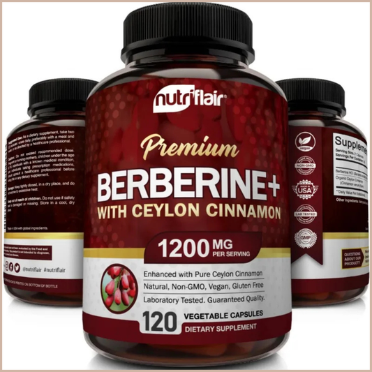 Berberine HCl 1200mg with Ceylon Cinnamon Capsules, 120 Count