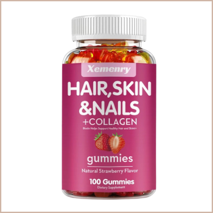 Natural Biotin Gummies – Hair, Skin, Nails & Collagen Support – Antioxidant Beauty Supplement – 100 Gummies