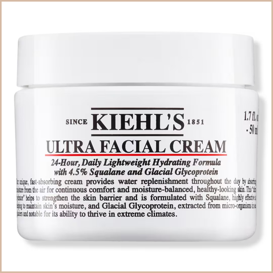 Ultra Facial Cream with Squalane – Lightweight 72-Hour Hydrating Moisturizer for All Skin Types