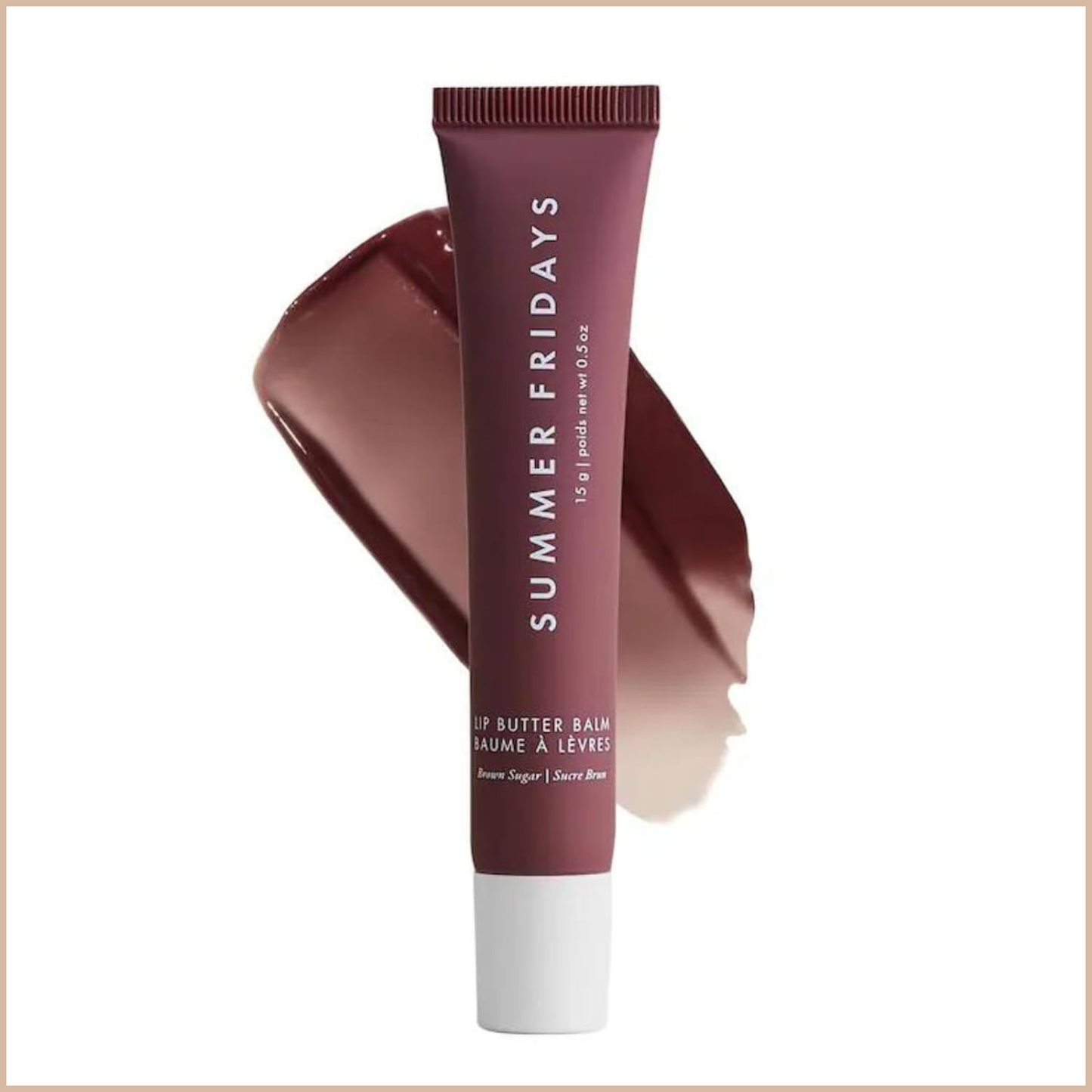 Tinted Lip Butter Balm – Hydrating Vegan Lip Balm for Moisture & Shine – Brown Sugar