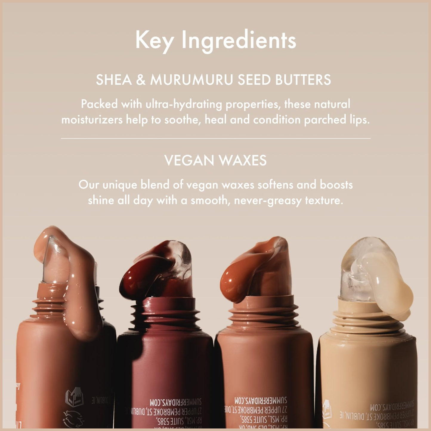 Tinted Lip Butter Balm – Hydrating Vegan Lip Balm for Moisture & Shine – Brown Sugar