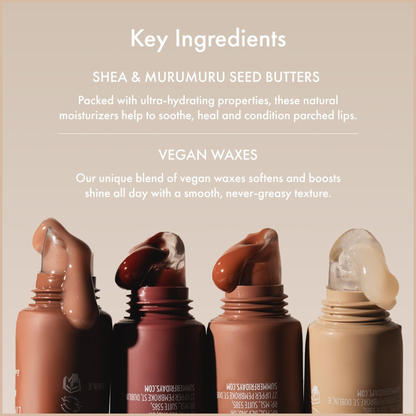 Tinted Lip Butter Balm – Hydrating Vegan Lip Balm for Moisture & Shine – Brown Sugar
