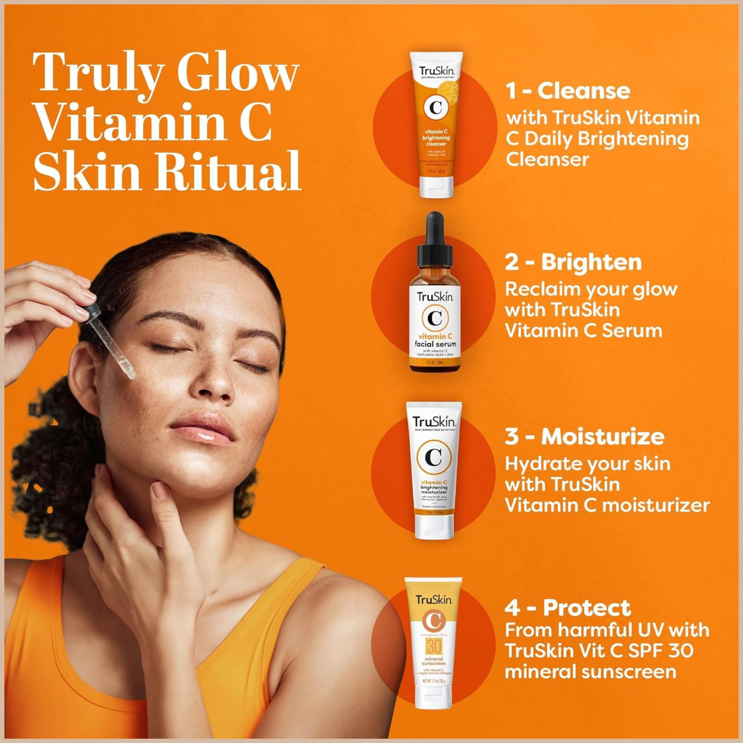 TruSkin Vitamin C Face Serum with Hyaluronic Acid & Vitamin E – Brightening & Anti-Aging