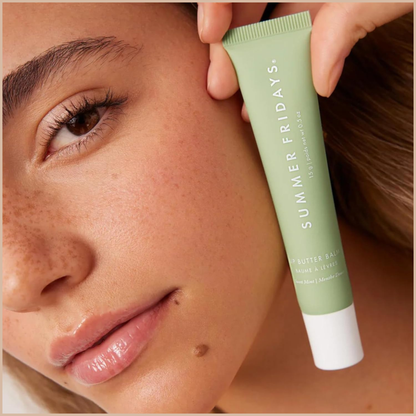 Tinted Lip Butter Balm – Hydrating Vegan Lip Balm for Instant Moisture & Shine – Poppy