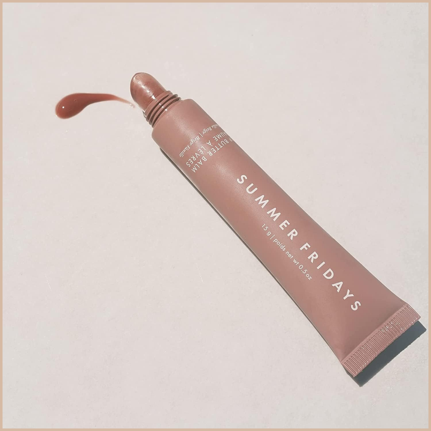 Tinted Lip Butter Balm – Conditioning Vegan Lip Balm for Instant Moisture, Shine & Hydration – Softening & Soothing – Vanilla Beige