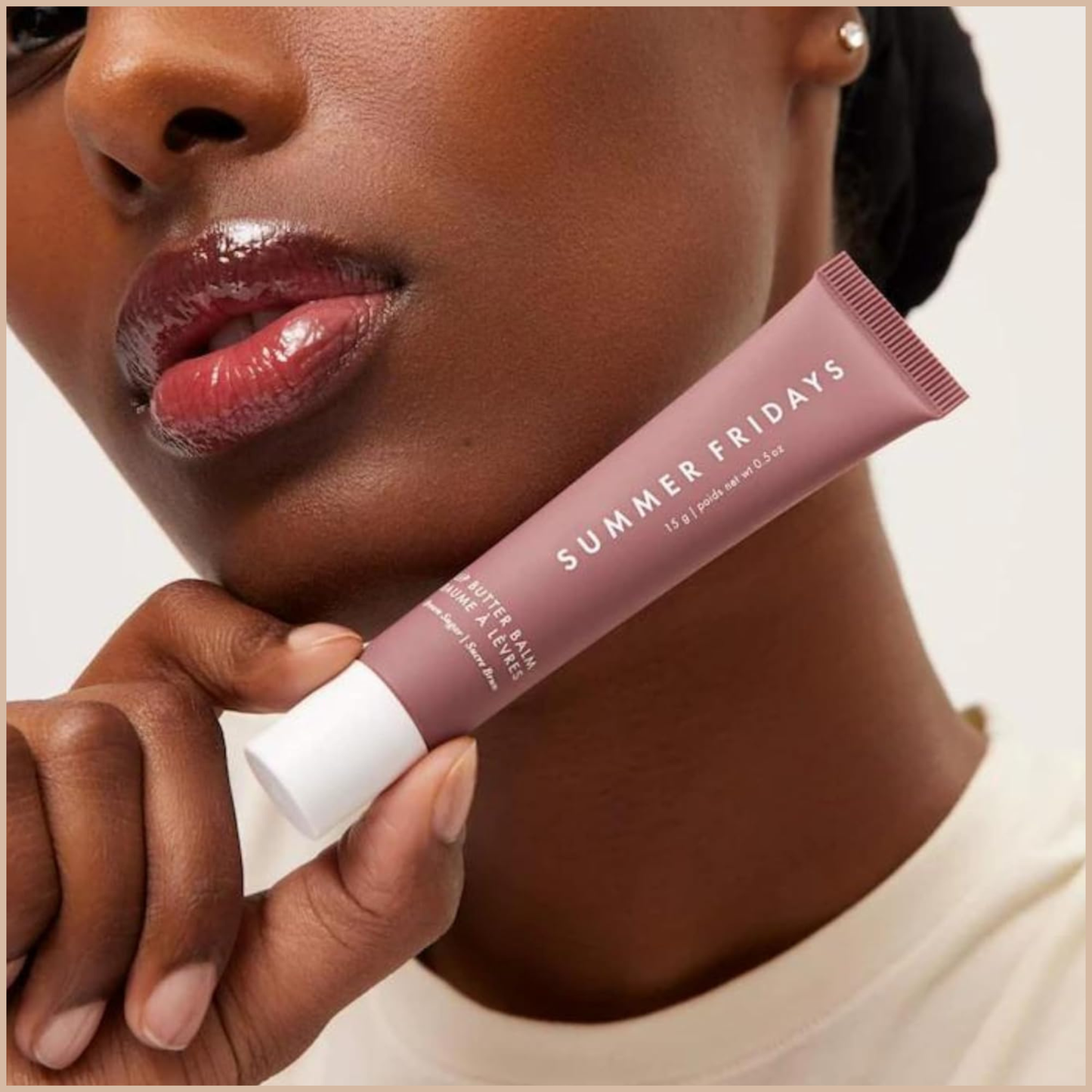 Tinted Lip Butter Balm – Hydrating Vegan Lip Balm for Moisture & Shine – Brown Sugar