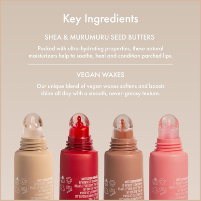 Tinted Lip Butter Balm – Conditioning Vegan Lip Balm for Instant Moisture, Shine & Hydration – Softening & Soothing – Vanilla Beige