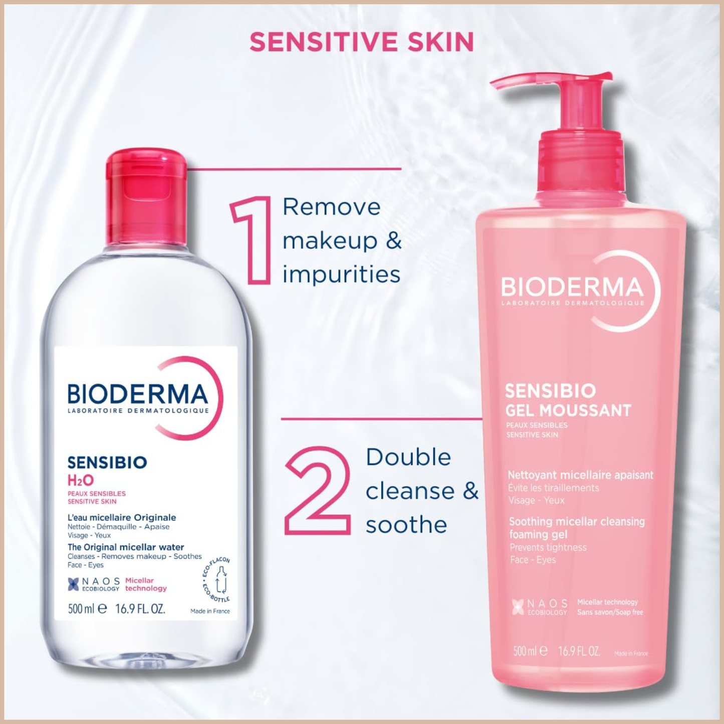 Bioderma Sensibio H2O – Micellar Water Cleanser for Sensitive Skin