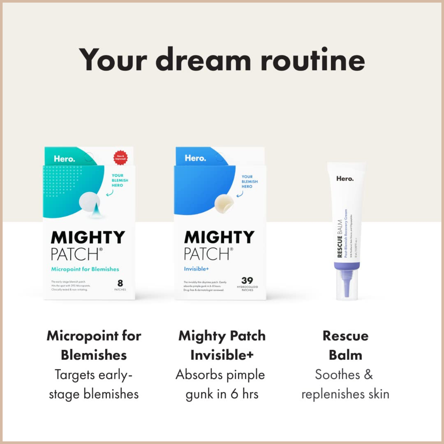 Hero Cosmetics Mighty Patch Invisible+ Daytime Hydrocolloid Acne Pimple Patches