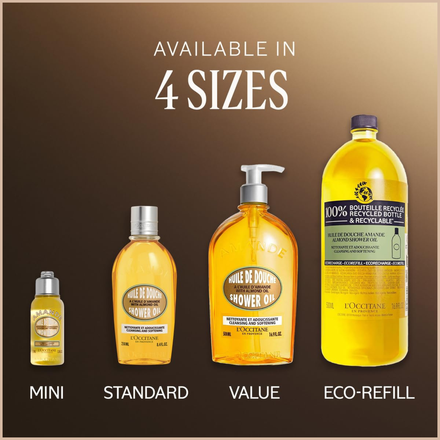 Nuxe Cleansing & Softening Refillable Shower Oil with Almond Oil