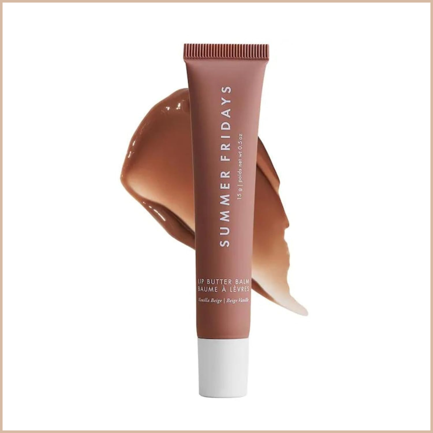 Tinted Lip Butter Balm – Conditioning Vegan Lip Balm for Instant Moisture, Shine & Hydration – Softening & Soothing – Vanilla Beige