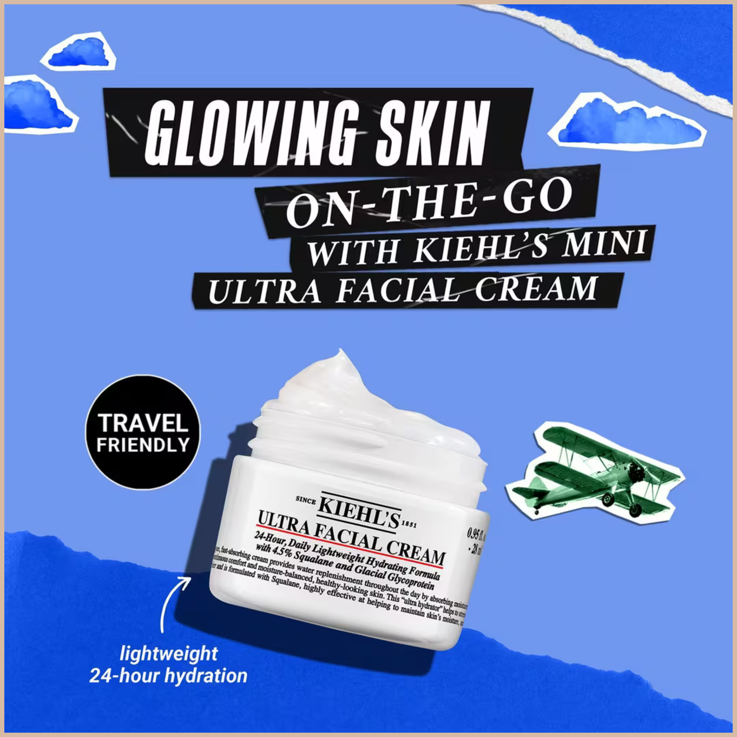Ultra Facial Cream with Squalane – Lightweight 72-Hour Hydrating Moisturizer for All Skin Types