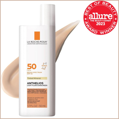 Anthelios Ultra-Light Mineral Sunscreen SPF 40 – Tinted Broad Spectrum Face Sunscreen with Titanium Dioxide, Oil-Free Matte Finish - Tinted