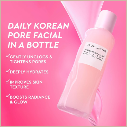 Glow Recipe PHA + BHA Face Toner – Watermelon Hydrating Exfoliating Toner for Pores & Smooth Skin – 150ml