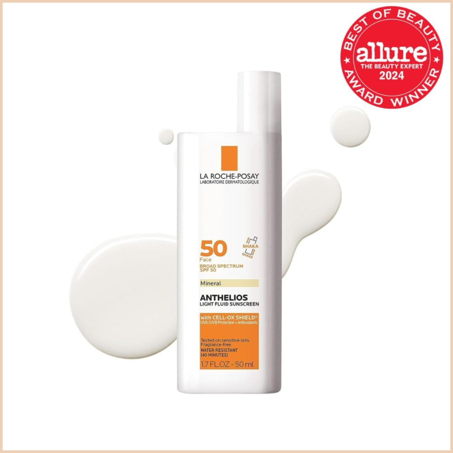 Anthelios Mineral Zinc Oxide Sunscreen SPF 50 – Ultra-Light Broad Spectrum Face Sunscreen with Matte Finish - Non-Tinted