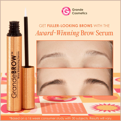 GrandeBROW Brow Enhancing Serum – Fuller, Bolder-Looking Eyebrow Serum with Vitamins, Peptides, Antioxidants & Amino Acids