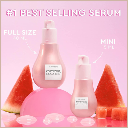 Watermelon Niacinamide Dew Drops – Korean Hydrating Glow Serum, Primer & Liquid Highlighter with Hyaluronic Acid – 40ml