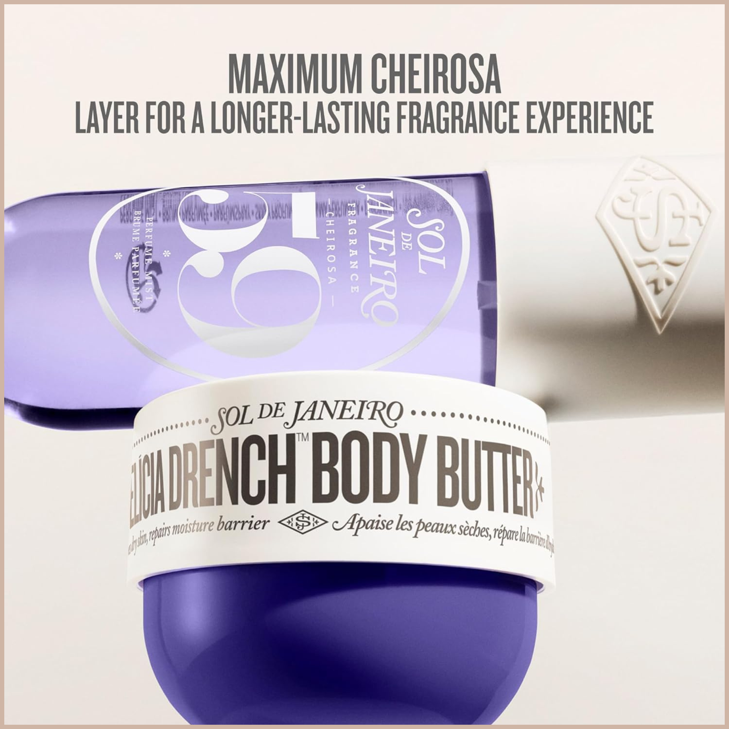 Delícia Drench Body Butter – Deep Moisture Body Cream with Bacuri Butter, Prebiotic Hibiscus & Cheirosa 59 Scent