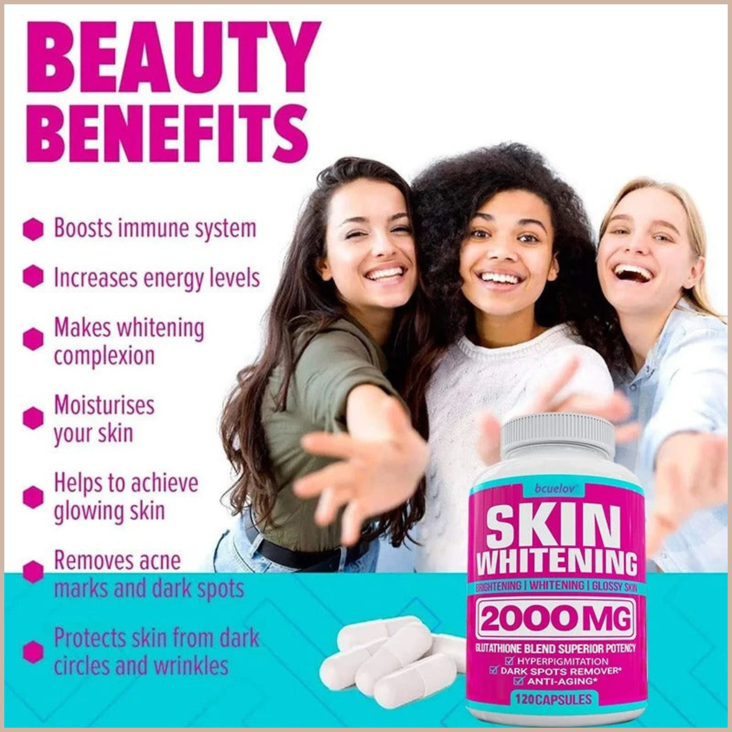 Glutathione Complex Capsules – Antioxidant, Skin Brightening & Dark Spot Support – Vegan Non-GMO Formula