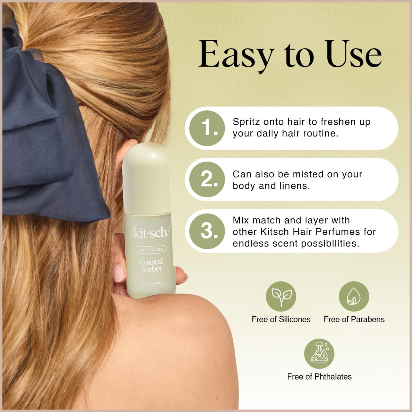 Hair Perfume for Women – Coastal Sorbet Hair & Body Mist with Patented Odor-Eliminating Technology – Orange Zest, Creamy Coconut & Tropical Fruit Scent – 50ml