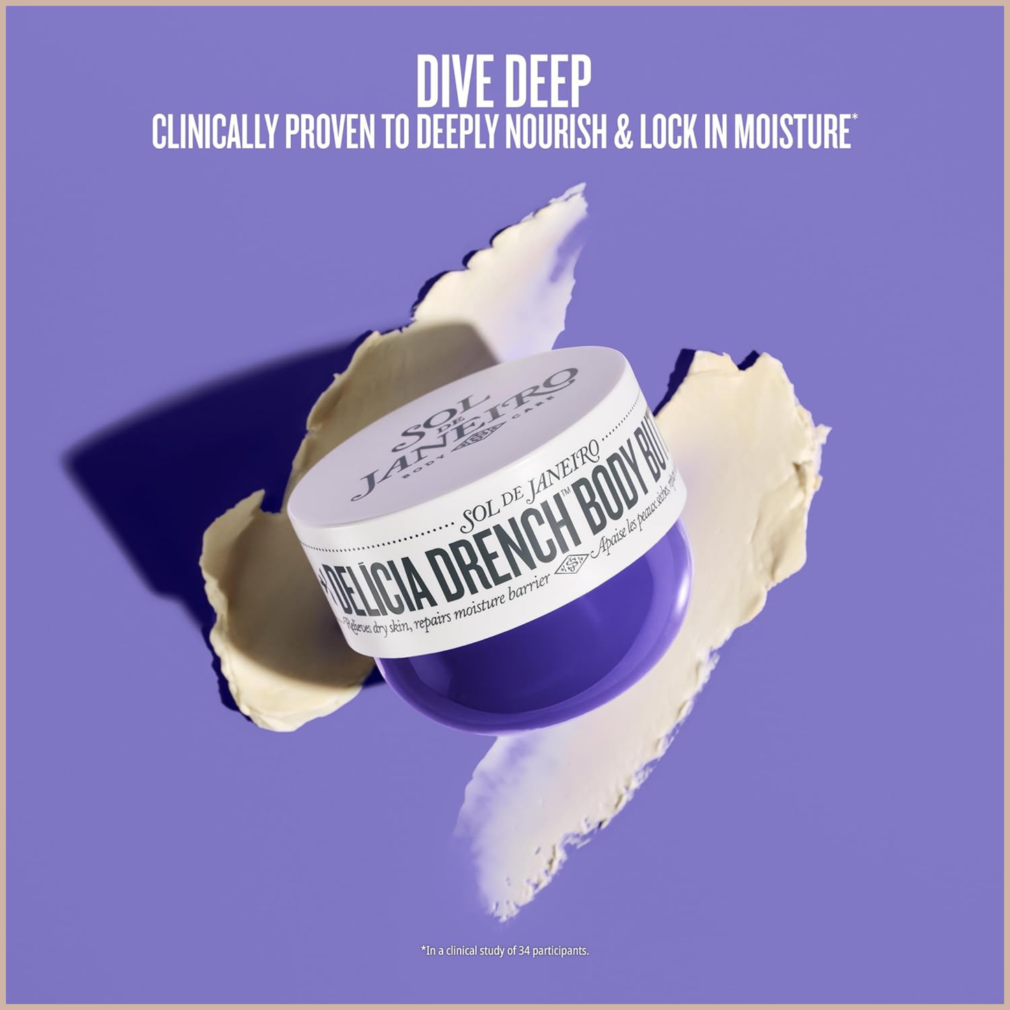 Delícia Drench Body Butter – Deep Moisture Body Cream with Bacuri Butter, Prebiotic Hibiscus & Cheirosa 59 Scent