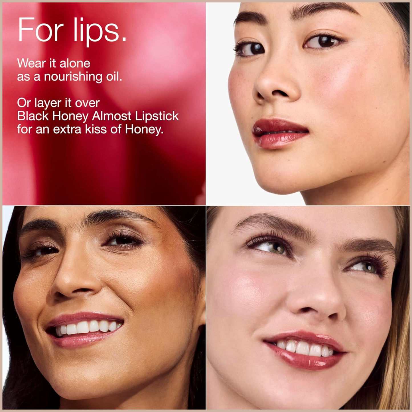 Pop Lip + Cheek Oil – Tinted 2-in-1 Lip & Cheek Oil for Dewy Color - Pink Honey