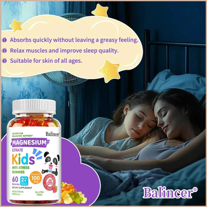 Magnesium Citrate Gummies – Calming, Sleep, Stress, Memory & Focus Support – Vegan Non-GMO Supplement
