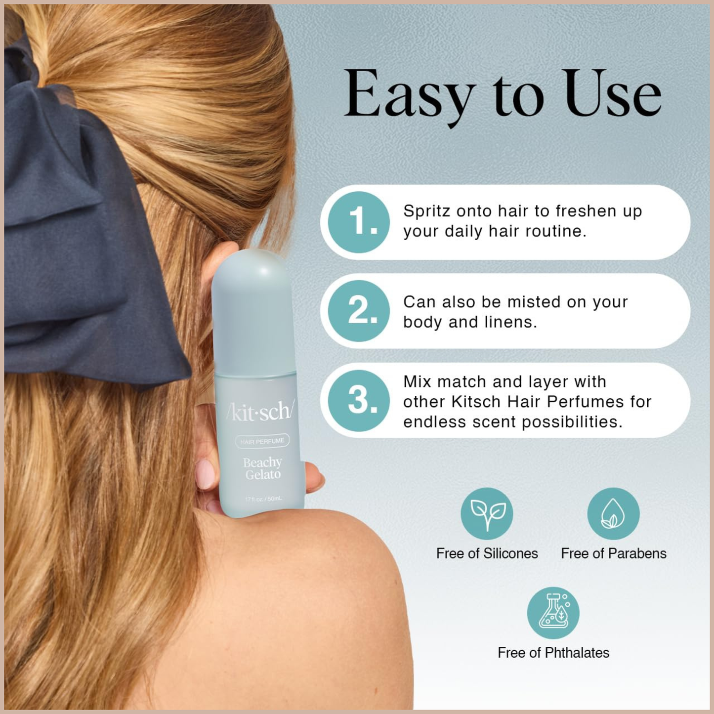 Hair Perfume for Women – Beachy Gelato Hair & Body Mist with Tropical Citrus, Vanilla Bean & Patented Odor-Eliminating Technology – 50ml