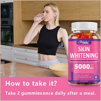 Skin Brightening Gummies – Tone, Antioxidant & Anti-Aging Support – L-Glutathione, Lemon & Cinnamon – 60 Gummies