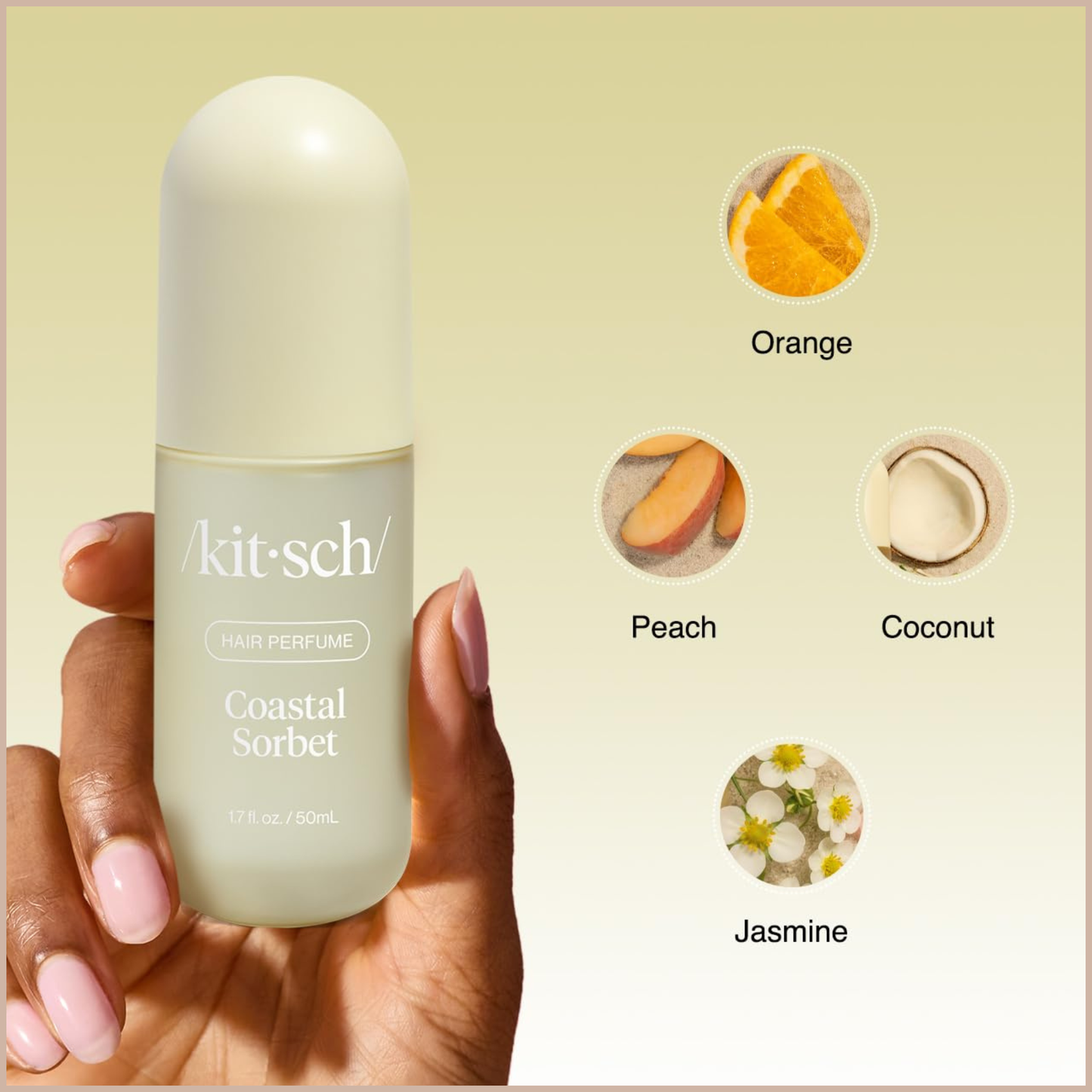 Hair Perfume for Women – Coastal Sorbet Hair & Body Mist with Patented Odor-Eliminating Technology – Orange Zest, Creamy Coconut & Tropical Fruit Scent – 50ml
