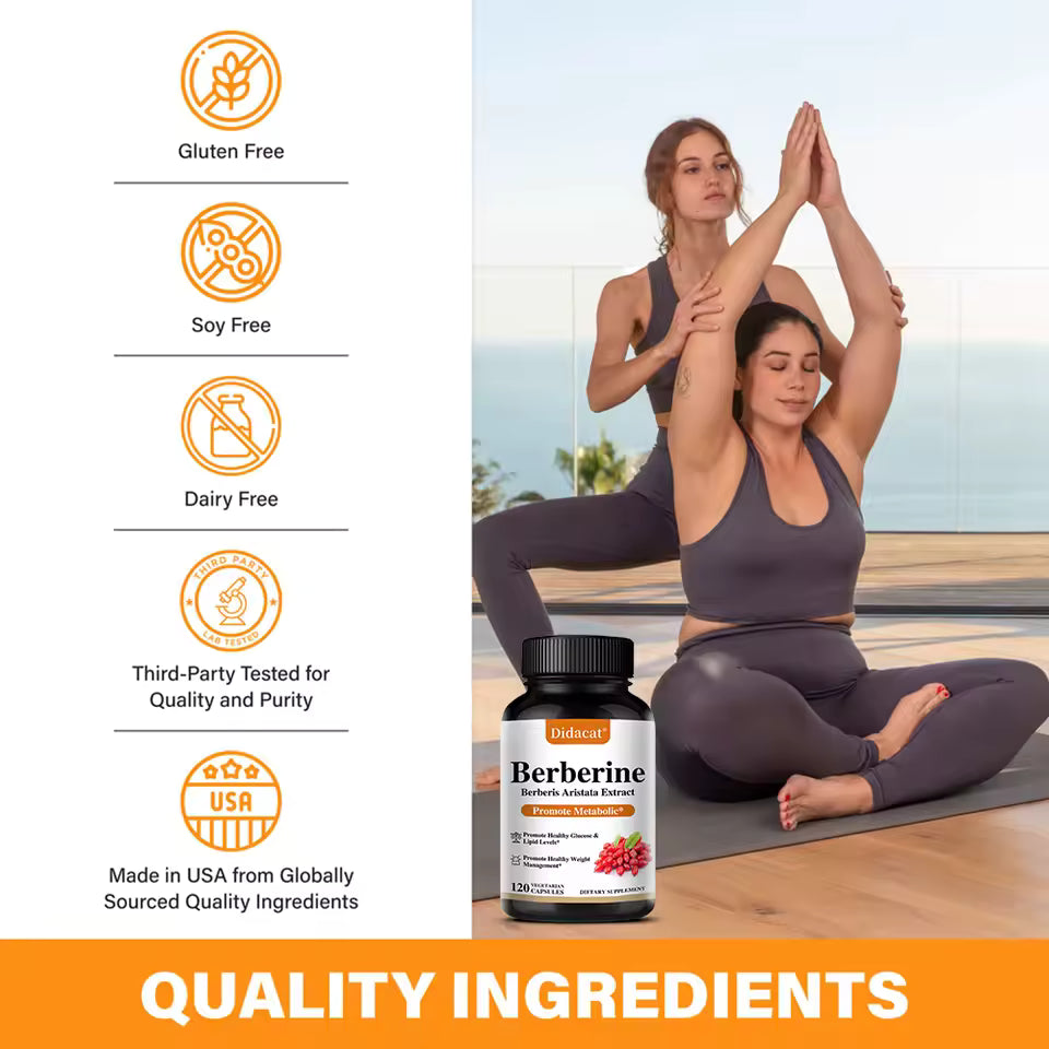 Berberine 500mg Metabolic Support Capsules, 30 Count