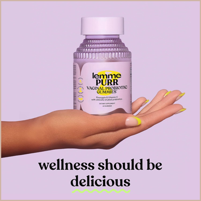 Lemme Purr Vaginal Probiotic Gummies – pH Balance, Healthy Odor, Flora & Immune Support – Pineapple Flavor – 60 Count