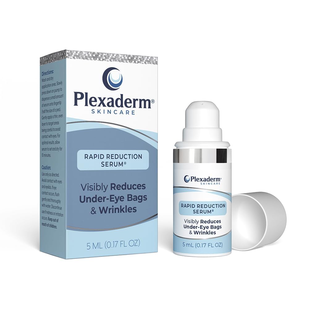 Plexaderm Rapid Reduction Eye Serum – Temporary Under-Eye Smoothing Serum for Bags, Fine Lines, Wrinkles, Dark Circles & Crow’s Feet – Pump