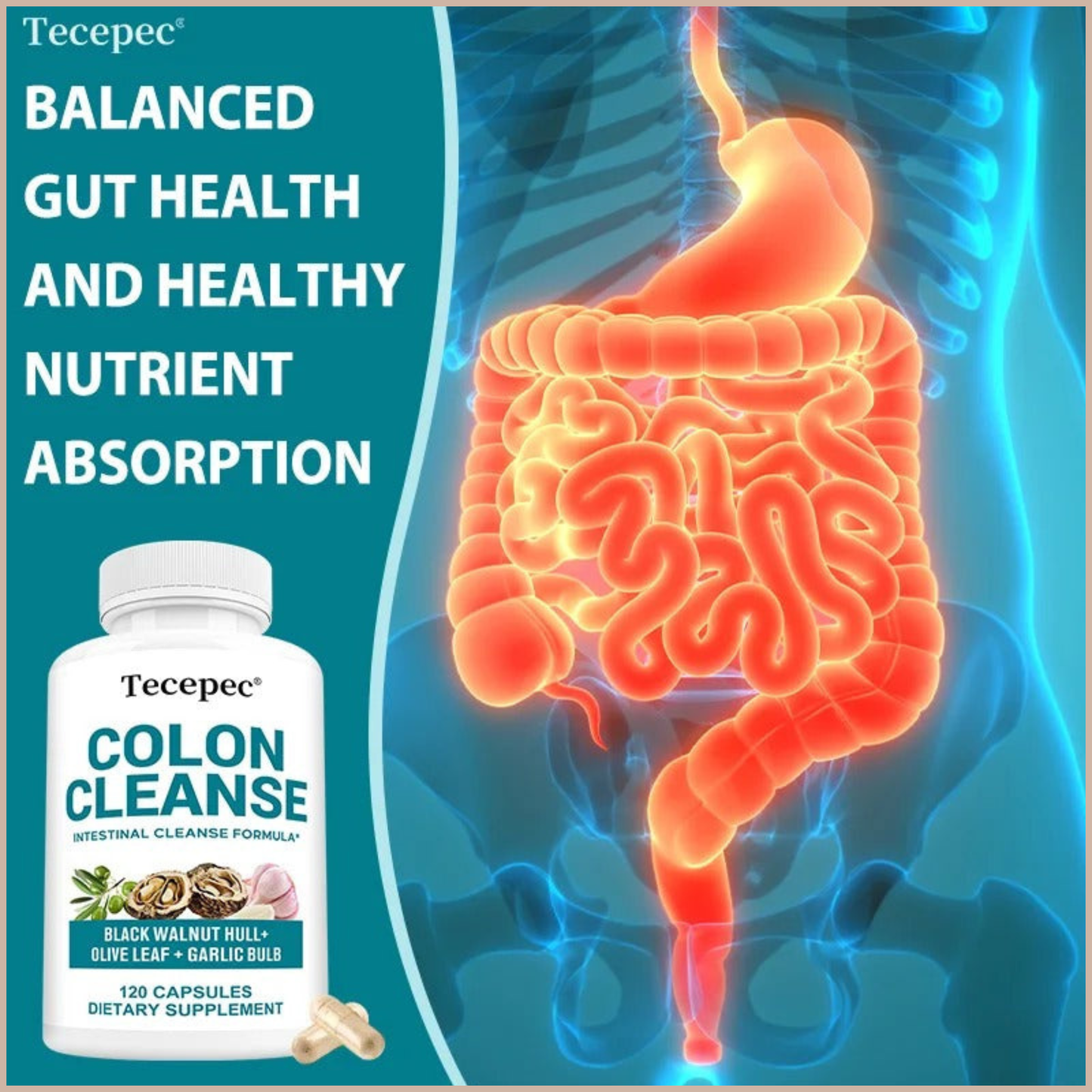 Colon Cleansing Capsules – Detox, Digestive Balance & Intestinal Health – Metabolism Support