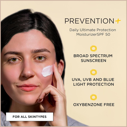 Skincare PREVENTION+ Daily Ultimate Protection Moisturizer SPF 50 – Zinc Oxide Face Sunscreen Lotion, Blendable No White Cast Finish – 3.2 oz