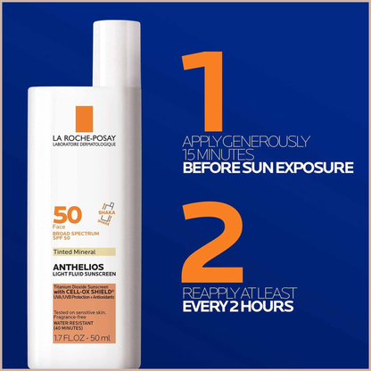 Anthelios Ultra-Light Mineral Sunscreen SPF 40 – Tinted Broad Spectrum Face Sunscreen with Titanium Dioxide, Oil-Free Matte Finish - Tinted